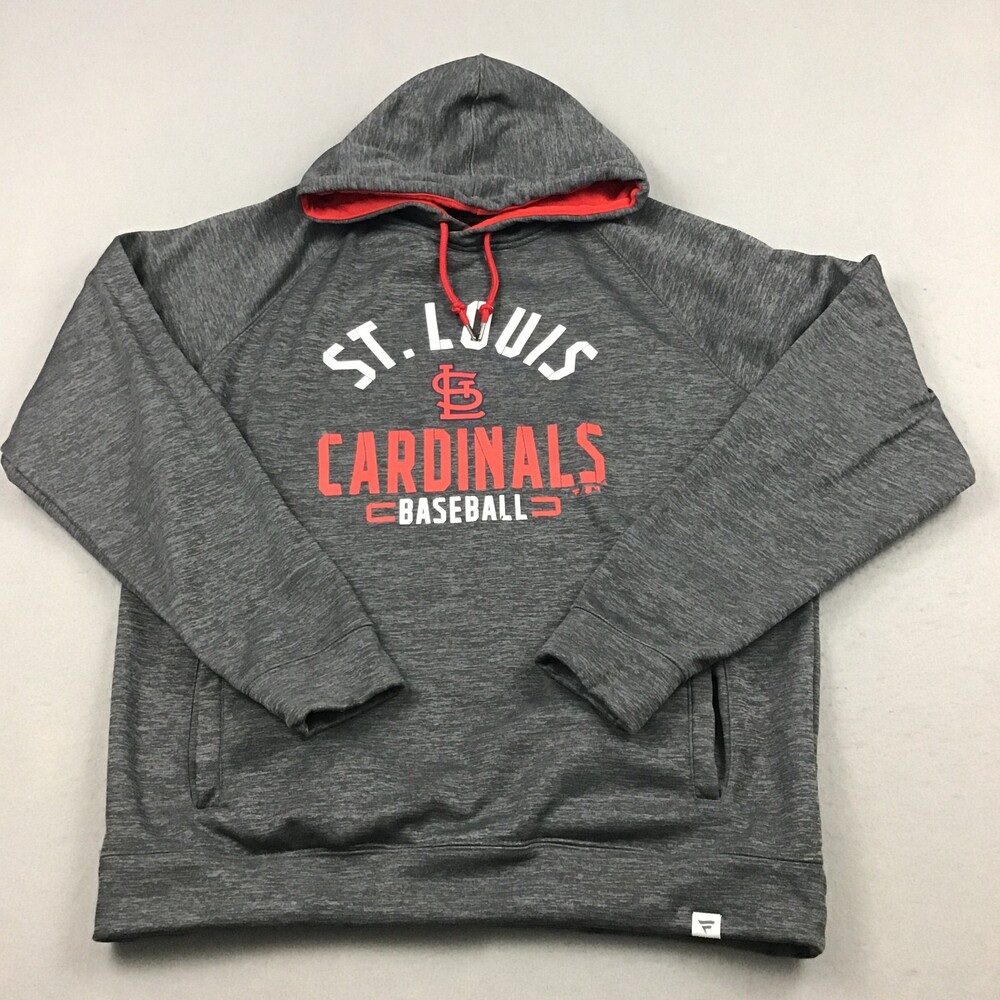 St. Louis Cardinals Hoodie Men Large Gray Fanatics Pullover MLB Pockets L